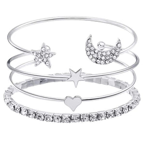 Silver Plated Shining Diva Bracelet Shining Diva Fashion Crystal