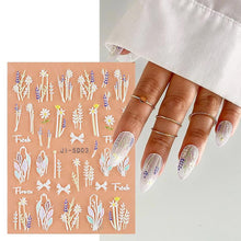 Load image into Gallery viewer, MAYCREATE® 5 Sheets Nail Art Decor Stickers 3D Embossed Flower Charms for Nail Art 5 Styles Flower Nail Charm Sticker for DIY Nail Extension Self-Adhesive Nail Art Decals

