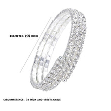 Load image into Gallery viewer, Jojomina Rhinestone Arm Cuff Jewelry for Women Multilayer Arm Bracelet Upper Arm Jewelry Crystal Silver Prom Bridal Bangle for Party Bride Wedding, 7.1 inches, Crystal Silver Rhinestone, crystal
