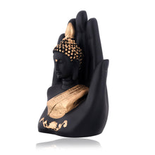 Load image into Gallery viewer, Craftvatika Golden Handcrafted Palm Buddha Idol for Home,Office and Gifts - Palm Buddha Hand Statues for Living Room Mandir Pooja Room Living Room Diwali Decor
