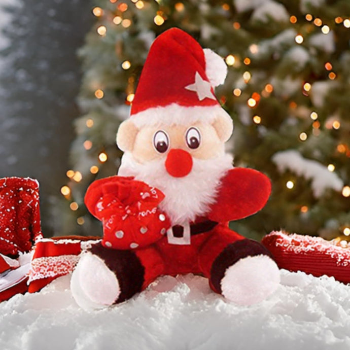 Tickles Christmas Santa Claus with Gift Bag Stuffed Soft Plush Toy for Kids Room (Size: 26 cm Color: Red)