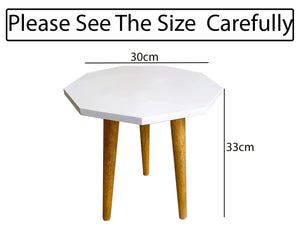 Beautiful Antique Wooden Fold-able Side Table/End Table/Plant Stand/Stool Living Room Kids Play Furniture Table Round Shape
