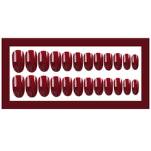 Load image into Gallery viewer, Synaty® 24Pcs Pure Color Fake Nails Artificial Nails Art Set (Wine Red)
