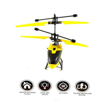 Load image into Gallery viewer, Helicopter with Radio Remote Control and Hand Sensor Charging Helicopter 2 in 1 Toys with 3D Light Toys for Boys Kids (Indoor &amp; Outdoor Flying)(Multicolour)
