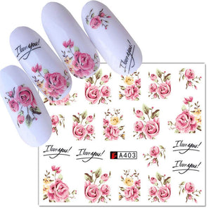 Synaty 50 Pcs Art Stickers Plus Tweezer, Easy DIY Water Transfer Nail Decals Decoration (Style 1, Paper), 6 Cm X 5 Cms
