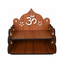 Load image into Gallery viewer, Puzzle Berry Nivasam Engineered Wood Hand Crafted OM Pattern Pooja Mandir for Home &amp; Office, Wall Mounted Wooden Temple, Pooja Stand with Storage Cabinet, Home Decor,Mandir from ETrade
