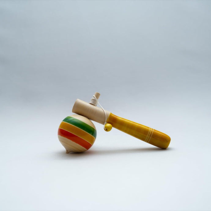BAALVE™ Wooden Spinning Top - Spindle Top Toy with Handle & String – Traditional Design – Enhances Fine Motor Skills & Eco-Friendly, Ideal for 3+ Years Kids, Top Toy Spinning, Bongaram for Kids.