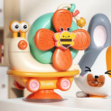 Load image into Gallery viewer, Storio 5-in-1 Baby Suction Spinner Toy, Interactive Learning Set with Rattle and Sensory Play, for 6+ Months Kids - Orange &amp; Cream
