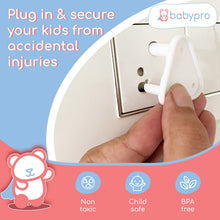 Load image into Gallery viewer, BabyPro BabyProofing Electric Socket Covers (Set of 12) for Baby Safety by Certified Professional Childproofer, Switch Board Covers (White) - Made in India
