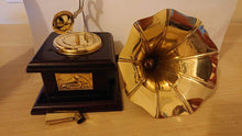Load image into Gallery viewer, Premium Sparkle Square Gramophone Showpiece - 23 cm (Brass, Brown, Gold) (Black, Gold) (Black, Gold)
