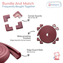 Load image into Gallery viewer, BabyPro BabyProofing Edge Guard (12mm, Pack of 1) with Strong Adhesive Tape by Certified Professional Childproofer, 2 Meter Long for Furniture Corner, Bed, Table Corners, for Child Safety (Brown)
