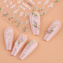 Load image into Gallery viewer, MAYCREATE® 5 Sheets Nail Art Decor Stickers 3D Embossed Flower Charms for Nail Art 5 Styles Flower Nail Charm Sticker for DIY Nail Extension Self-Adhesive Nail Art Decals

