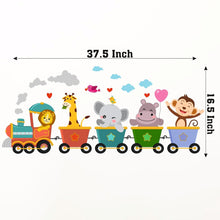 Load image into Gallery viewer, CVANU Animal Train Self-Adhesive Vinyl Wall Sticker for Wall Decoration (37.5inX16.5in)_S283
