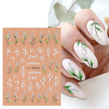 Load image into Gallery viewer, MAYCREATE® 5 Sheets Nail Art Decor Stickers 3D Embossed Flower Charms for Nail Art 5 Styles Flower Nail Charm Sticker for DIY Nail Extension Self-Adhesive Nail Art Decals
