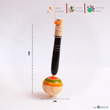 Load image into Gallery viewer, BAALVE™ Wooden Spinning Top - Spindle Top Toy with Handle &amp; String – Traditional Design – Enhances Fine Motor Skills &amp; Eco-Friendly, Ideal for 3+ Years Kids, Top Toy Spinning, Bongaram for Kids.
