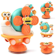 Load image into Gallery viewer, Storio 5-in-1 Baby Suction Spinner Toy, Interactive Learning Set with Rattle and Sensory Play, for 6+ Months Kids - Orange &amp; Cream
