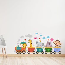 Load image into Gallery viewer, CVANU Animal Train Self-Adhesive Vinyl Wall Sticker for Wall Decoration (37.5inX16.5in)_S283
