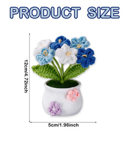 Crochet Flower, Crochet Flower Handcrafted Artificial Flower Pot Plant Emotional Support Decorative Bouquet for Table Home Office Car Dashboard Festive Crochet Gifts Crochet Bouquet Crochet Toy