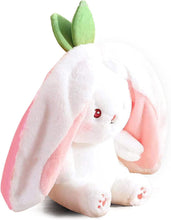 Load image into Gallery viewer, Rabbit with Chain Reversible Bunny Rabbit Soft Stuffed Toys for Girls Boys Baby Kids | Doll, Teddy Bear plushies, Animal Toy | Strawberry/Carrot Shaped Pink Colour | Valentine&#39;s Gift

