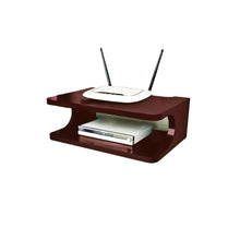 Load image into Gallery viewer, Set top Box Stand | WiFi Router Holder Wooden Wall Shelves | Setup Box Stand for Home | Wall Mount Stylish WiFi Router Holder TV Cabinet Living Room Furniture
