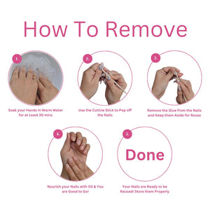 Nail Knack Nude Marble Press On Nails | 20 Pcs Acrylic Stick On Nails with Glue Tabs- Reusable, Easy to use & long Lasting
