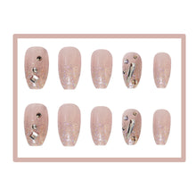 Load image into Gallery viewer, Synaty® Fashion Lady Series 24 Pcs False Extension Nails Set, Reusable With Glue Stickers, Nail File, Nail Stick, For Party, Wedding, Big Events (Sparkling Diamond)
