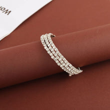 Load image into Gallery viewer, Jovono Rhinestone Arm Cuff Layered Arm Bracelet Crystal Upper Armband Open Cuff Dainty Arm Jewelry For Women(1Pcs), 7.1 inches, Crystal Silver Rhinestone
