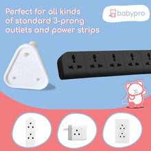 Load image into Gallery viewer, BabyPro BabyProofing Electric Socket Covers (Set of 12) for Baby Safety by Certified Professional Childproofer, Switch Board Covers (White) - Made in India
