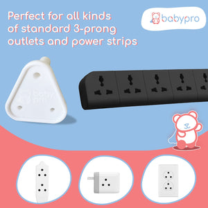BabyPro BabyProofing Electric Socket Covers (Set of 12) for Baby Safety by Certified Professional Childproofer, Switch Board Covers (White) - Made in India