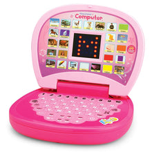 Load image into Gallery viewer, Gooyo 2011A Battery Operated Educational Learning Laptop Toy with LED Display and Music Effect | Babies/Girls/Boys/Toddlers | Pink Color, Power Source: 3xAA Battery (Not Included)
