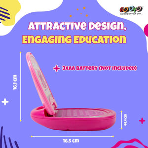 Gooyo 2011A Battery Operated Educational Learning Laptop Toy with LED Display and Music Effect | Babies/Girls/Boys/Toddlers | Pink Color, Power Source: 3xAA Battery (Not Included)