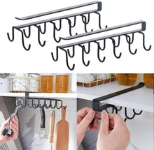 Load image into Gallery viewer, Boniry 1 Pcs Double-Row 12 Hooks for Kitchen Storage - Cupboard Hanging Organizer for Coffee, Tea Cups, Towels, and More | Versatile Metal Hooks for Home, Office
