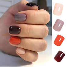 Load image into Gallery viewer, Sober  Multicolor Dark Shade Glossy Press On Nails / False Nails / Ready to Wear Nails / Glue on Nails For Girls and Women - 14 Pcs
