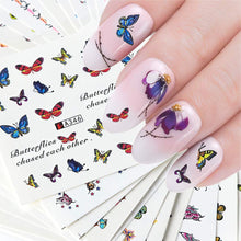 Load image into Gallery viewer, Synaty 50 Pcs Art Stickers Plus Tweezer, Easy DIY Water Transfer Nail Decals Decoration (Style 1, Paper), 6 Cm X 5 Cms
