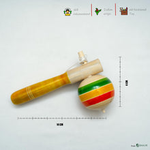 Load image into Gallery viewer, BAALVE™ Wooden Spinning Top - Spindle Top Toy with Handle &amp; String – Traditional Design – Enhances Fine Motor Skills &amp; Eco-Friendly, Ideal for 3+ Years Kids, Top Toy Spinning, Bongaram for Kids.
