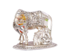 Load image into Gallery viewer, KridayKraft Kamdhenu Cow,Calf with Bal Gopal Krishna Metal Statue for Good Luck,Feng Shui As Table Top Figurine,Vastu,Religious Gau MATA Idol Home,Office&amp;Table Decorative,Animal,17 Cm,13.5 Cm,Silver
