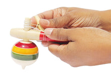 Load image into Gallery viewer, BAALVE™ Wooden Spinning Top - Spindle Top Toy with Handle &amp; String – Traditional Design – Enhances Fine Motor Skills &amp; Eco-Friendly, Ideal for 3+ Years Kids, Top Toy Spinning, Bongaram for Kids.
