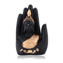 Load image into Gallery viewer, Craftvatika Golden Handcrafted Palm Buddha Idol for Home,Office and Gifts - Palm Buddha Hand Statues for Living Room Mandir Pooja Room Living Room Diwali Decor
