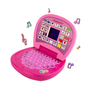 Gooyo 2011A Battery Operated Educational Learning Laptop Toy with LED Display and Music Effect | Babies/Girls/Boys/Toddlers | Pink Color, Power Source: 3xAA Battery (Not Included)