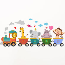 Load image into Gallery viewer, CVANU Animal Train Self-Adhesive Vinyl Wall Sticker for Wall Decoration (37.5inX16.5in)_S283
