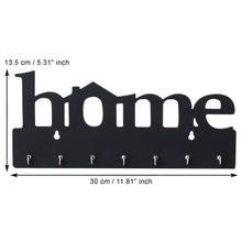 Load image into Gallery viewer, Webelkart Premium Home Keys Wooden Key Holder (29 cm x 13.5 cm x 0.4 cm, Wood) 7 Hook - Decorative Items for Home Decor (Black)
