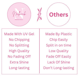 Nail Knack Nude Marble Press On Nails | 20 Pcs Acrylic Stick On Nails with Glue Tabs- Reusable, Easy to use & long Lasting