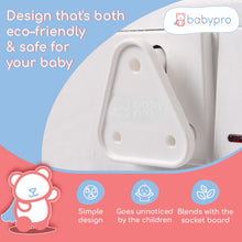 Load image into Gallery viewer, BabyPro BabyProofing Electric Socket Covers (Set of 12) for Baby Safety by Certified Professional Childproofer, Switch Board Covers (White) - Made in India
