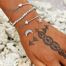 Load image into Gallery viewer, Shining Diva Fashion Crystal Multilayer Charm Bangle Silver Plated Bracelet for Women and Girls (Silver) (9914b)
