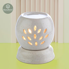 Load image into Gallery viewer, Asian Aura Handcrafted Ceramic Electric Round Shaped Aroma Diffuser| Aroma Oil Burner for Aromatherapy| Home Decor and Fragrance with Aroma Oils(English Lavender &amp; Rosy Romance Fragrance 10ml Each)
