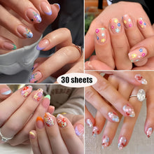 Load image into Gallery viewer, YUISI Mini Flower Nail Art Stickers 30 Sheet Colorful Daisy for Extension Self-Adhesive Embossing DIY Embellishments (Style 1)
