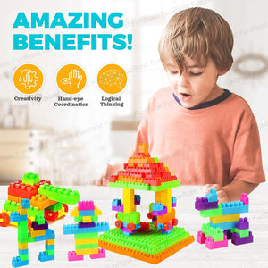 FunBlast DIY Plastic Building Blocks for Kids Building Blocks Toy for Kids Puzzle Games for Kid, Toys for Children Educational & Learning Toy for Kid, Girls & Boys - (250+ Blocks with 38 Wheels)