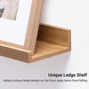 Streem Sheesham Wood Floating Shelves, Wall Shelves Set of 3, Picture Shelf Photo Ledge Shelves for Bathroom Kitchen and Bedroom,Livingroom (35 inch, Natural)