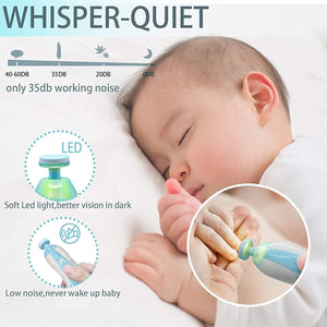 Baby Nail Trimmer New Born with Lights | Electric Baby Nail Cutter 0-6 Months with Multiple Filer Heads Adjustment | New Born Baby Products, Pack of 1