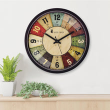 Load image into Gallery viewer, Solimo 12-inch Plastic &amp; Glass Analog Wall Clock - Classic Roulette (Silent Movement, Black Frame)
